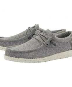 Hey Dude Wally Sox Slate Houndstooth Men's Shoes Comfortable Lightweight Slip On