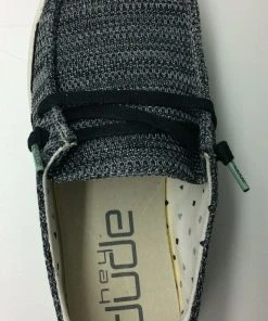 Hey Dude Wendy Canvas Sparkling Black Women's Lightweight Casual Shoes Slip On