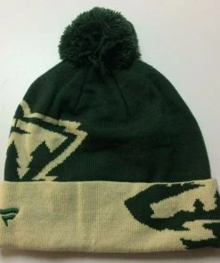 2022 Minnesota Wild Fanatics NHL Big Logo Pom Green Knit Hat Stocking Cap