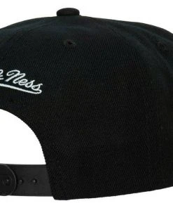 Philadelphia 76ers Mitchell & Ness NBA Snapback Hat Black Hardwood Cap Sixers