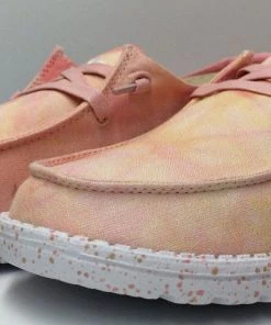 Hey Dude Wendy Lemon Ombre Tie Dye Women's Lightweight Slip On Casual Shoes Hey Dude Shoes