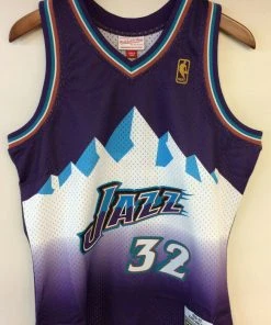 NBA Karl Malone Utah Jazz Mitchell & Ness 1996-1997 Mountains Authentic Jersey