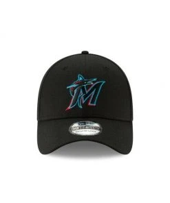 2022 Miami Marlins New Era MLB 39THIRTY Team Classic Stretch Flex Cap Black Hat