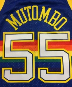 Dikembe Mutombo Denver Nuggets Mitchell & Ness 1991-92 Authentic Jersey Rainbow NBA