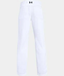 Under Armour Boy's White UA Utility Open Bottom Relaxed Fit Youth Baseball Pants