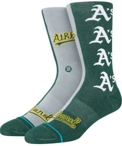 2022 Oakland Athletics A's Stance MLB Split Crew Baseball Socks Large Men's 9-13