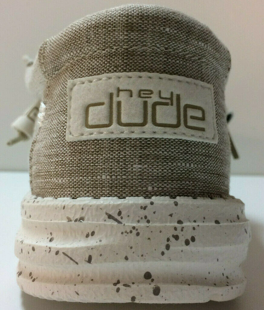 Hey Dude Wally Chambray Stone Beige Men's Shoes Comfortable Lightweight Slip On 4 Hey Dude Wally Chambray Stone Beige Men's Shoes Comfortable Lightweight Slip On