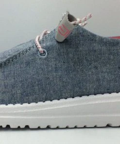 Hey Dude Wendy Chambray Braid Indigo Lightweight Slip On Casual Women's Shoes