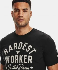Under Armour Mens UA Project Rock Hardest Worker T-Shirt Dwayne "Rock" Johnson 16 Under Armour Mens UA Project Rock Hardest Worker T-Shirt Dwayne