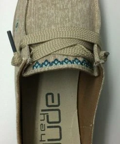 Hey Dude Shoes Hey Dude Wendy Flora Sunflower Beige Lightweight Casual Slip On Women's Shoes