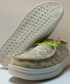Hey Dude Wendy Rise Leopard Neon Beige Lightweight Casual Slip On Women's Shoes Hey Dude Shoes