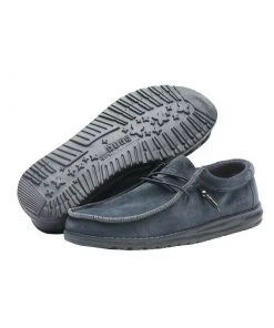 Hey Dude Wally Suede Carbon Men's Shoes Comfortable Lightweight Slip On Casual