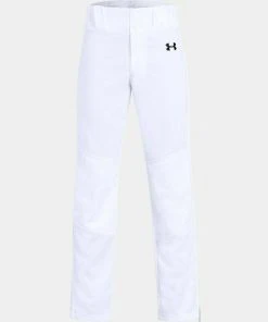 Under Armour Boy's White UA Utility Open Bottom Relaxed Fit Youth Baseball Pants
