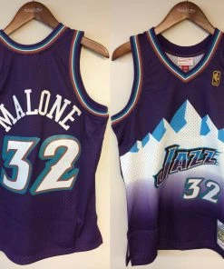 NBA Karl Malone Utah Jazz Mitchell & Ness 1996-1997 Mountains Authentic Jersey