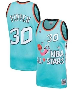 1996 NBA All-Star Game Scottie Pippen #30 Mitchell & Ness Teal Authentic Jersey