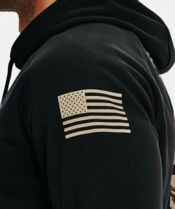 Under Armour Men's UA New Freedom Flag Logo Rival Hoodie Hooded Sweatshirt