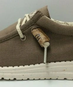 Hey Dude Wally Linen Natural Clay Men's Casual Lightweight Slip On Comfort Shoes Hey Dude Shoes