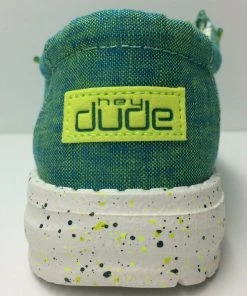 Hey Dude Wally Youth Chambray Gamer Comfortable Lightweight Slip On Casual Shoes