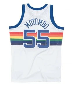 NBA Dikembe Mutombo Denver Nuggets Mitchell & Ness 1991-92 Authentic Jersey Rainbow