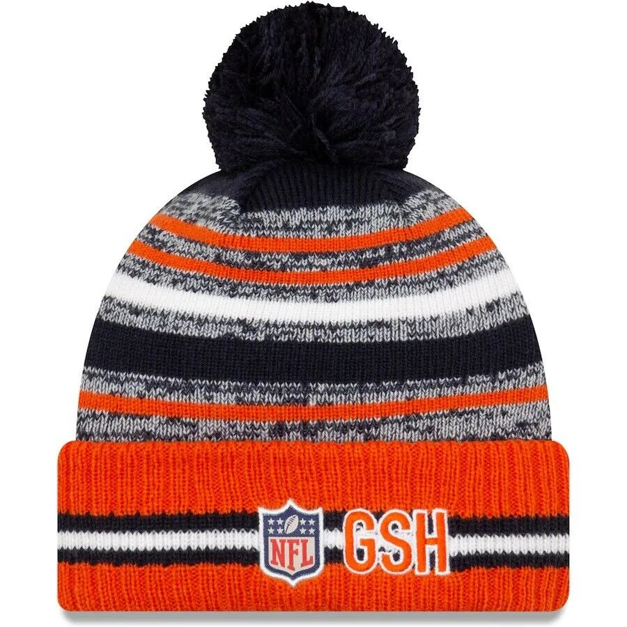 2021 Chicago Bears B New Era Knit Hat On Field Sideline Beanie Stocking Cap NFL 2 2021 Chicago Bears B New Era Knit Hat On Field Sideline Beanie Stocking Cap NFL