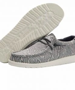 Hey Dude Wally Print Geo Grey Men's Shoes Comfortable Lightweight Casual Shoe Hey Dude Shoes