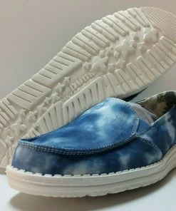 Hey Dude Wendy Lena Tie Dye Blue Women's Lightweight Slip On Casual Shoe Comfort Hey Dude Shoes