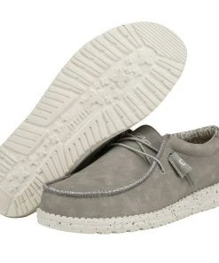 Hey Dude Shoes Hey Dude Wally Recycled Leather Silver Birch Men's Shoes Comfortable Lightweight