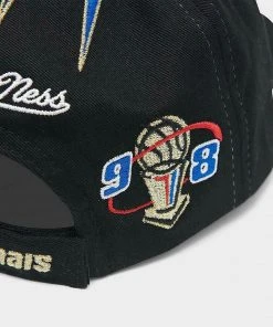 Chicago Bulls Mitchell & Ness Strapback Hat 1998 NBA Finals Champions Cap Black