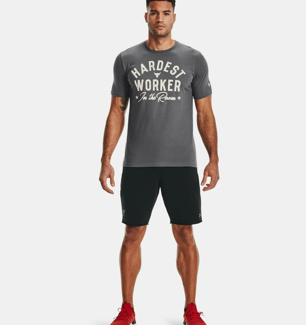 Under Armour Mens UA Project Rock Hardest Worker T-Shirt Dwayne "Rock" Johnson 2 Under Armour Mens UA Project Rock Hardest Worker T-Shirt Dwayne "Rock" Johnson