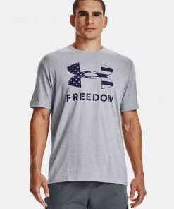 Under Armour Mens UA Freedom Big Flag Logo Short Sleeve Graphic T-Shirt SS Tee