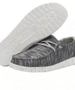 Hey Dude Wendy Sox Dark Grey Lightweight Casual Comfort Slip On Women's Shoes