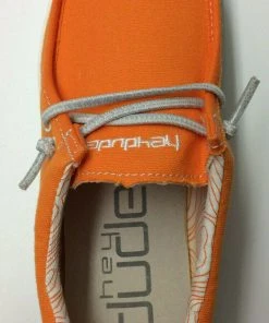 Hey Dude Shoes Hey Dude Wally Youth Fiesta Orange Comfortable Lightweight Slip On Casual Shoes