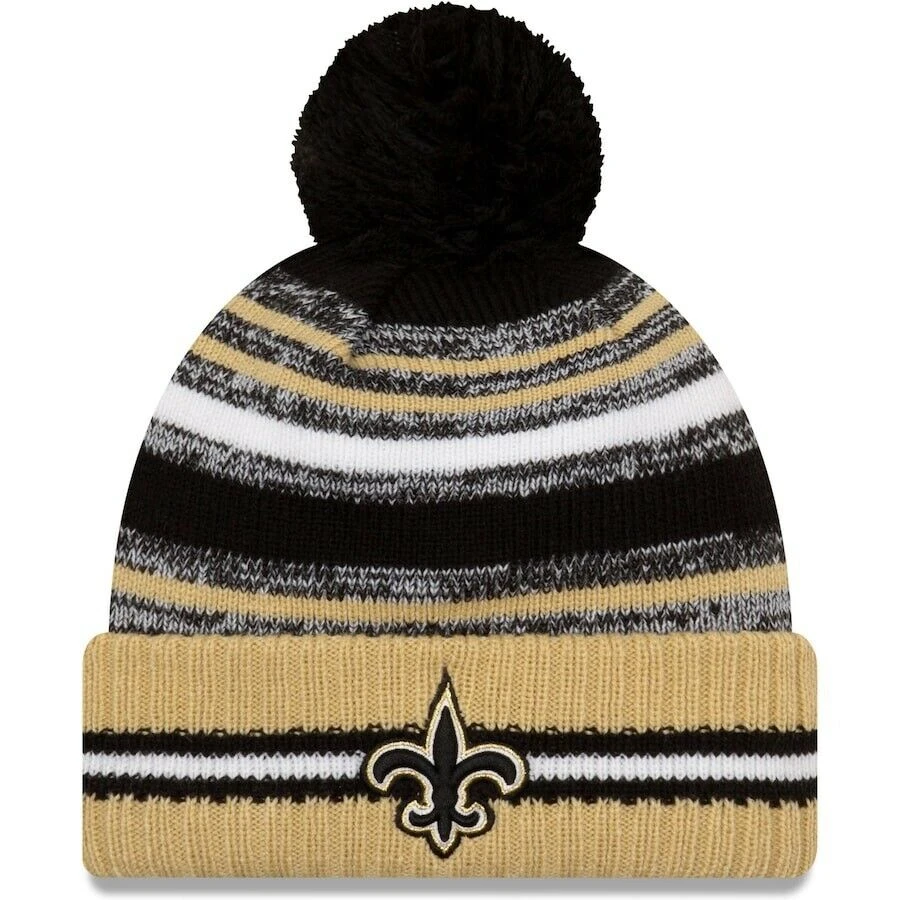 2021 New Orleans Saints New Era Knit Hat On Field Sideline Beanie Stocking Cap NFL 1 2021 New Orleans Saints New Era Knit Hat On Field Sideline Beanie Stocking Cap NFL