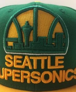 Seattle SuperSonics Mitchell & Ness NBA Snapback Hat XL Logo 2Tone Cap Sonics