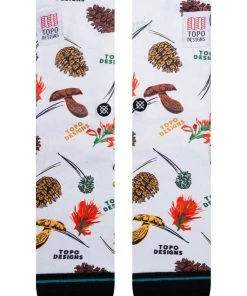Stance Socks X Topo Designs Mushroom Pine Cones Flowers Large Men's 9-13