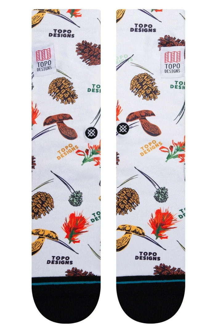 Stance Socks X Topo Designs Mushroom Pine Cones Flowers Large Men's 9-13 1 Stance Socks X Topo Designs Mushroom Pine Cones Flowers Large Men's 9-13