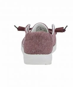 Hey Dude Wendy Stretch Burgundy Lightweight Slip On Casual Comfort Women's Shoe