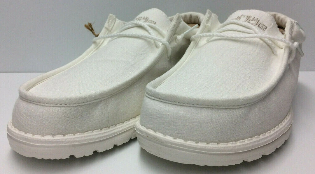 Hey Dude Wally Linen Natural White Casual Lightweight Slip On Men's Shoes Hey Dude Shoes 2 Hey Dude Wally Linen Natural White Casual Lightweight Slip On Men's Shoes Hey Dude Shoes