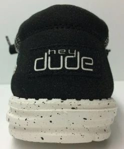 Hey Dude Shoes Hey Dude Wally Sox Black White Comfortable Lightweight SlipOn Casual Men's Shoes