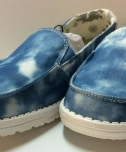 Hey Dude Wendy Lena Tie Dye Blue Women's Lightweight Slip On Casual Shoe Comfort Hey Dude Shoes