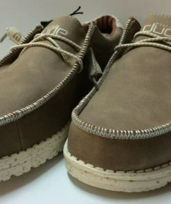 Hey Dude Wally Recycled Leather Travertine Men's Shoes Comfortable Lightweight Hey Dude Shoes