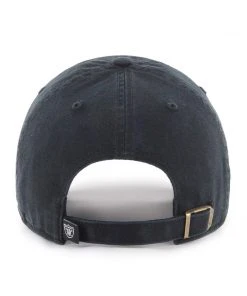 ’47 Las Vegas Raiders '47 Brand NFL Clean Up Adjustable Strapback Hat Dad Cap Black