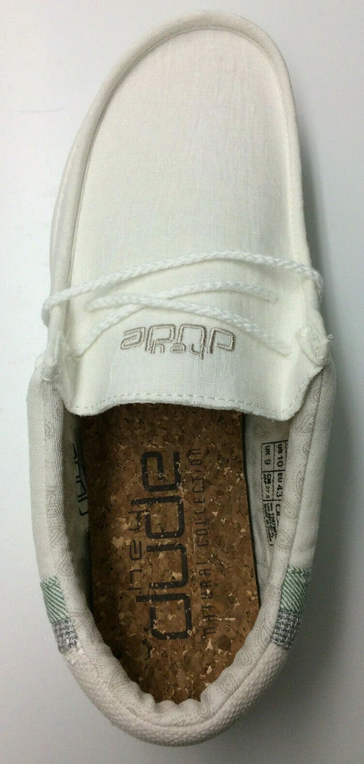 Hey Dude Wally Linen Natural White Casual Lightweight Slip On Men's Shoes Hey Dude Shoes 6 Hey Dude Wally Linen Natural White Casual Lightweight Slip On Men's Shoes Hey Dude Shoes