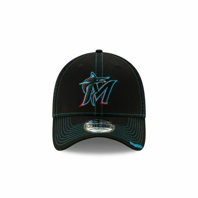 2022 Miami Marlins M New Era MLB Neo 39THIRTY Stretch Fit Flex Mesh Back Cap Hat 2 2022 Miami Marlins M New Era MLB Neo 39THIRTY Stretch Fit Flex Mesh Back Cap Hat
