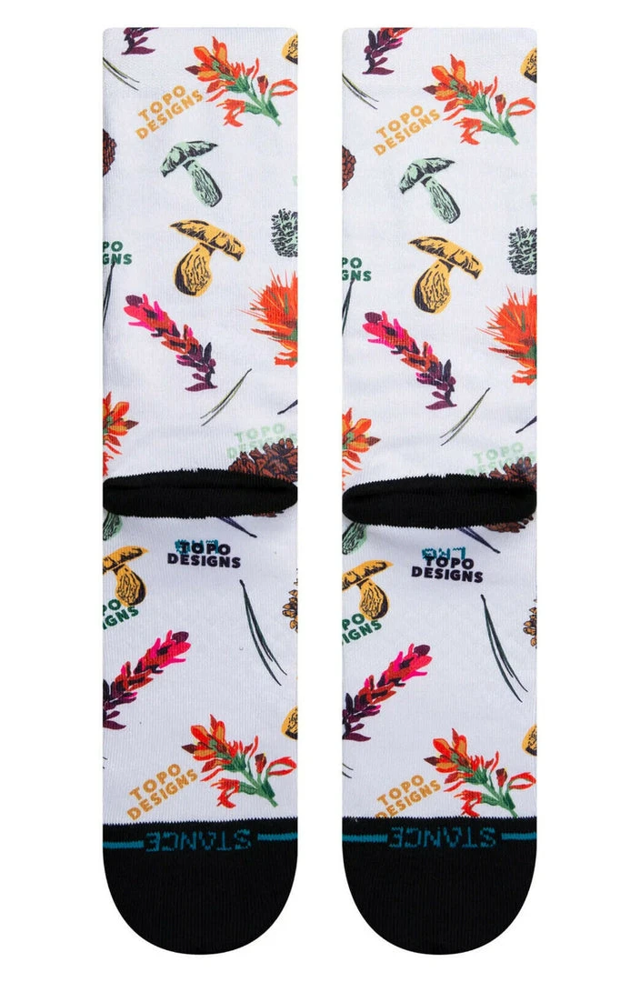 Stance Socks X Topo Designs Mushroom Pine Cones Flowers Large Men's 9-13 3 Stance Socks X Topo Designs Mushroom Pine Cones Flowers Large Men's 9-13