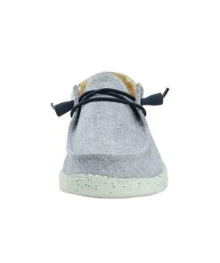 Hey Dude Wendy Chambray White Blue Women's Lightweight Shoes Slip On Casual