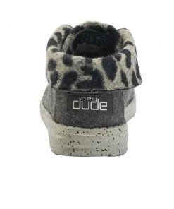 Hey Dude Wendy Britt Grey Cheetah Women's Lightweight Casual Slip On Comfy Shoes