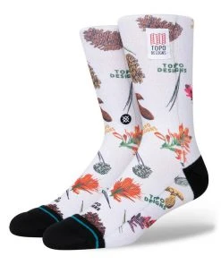 Stance Socks X Topo Designs Mushroom Pine Cones Flowers Large Men's 9-13