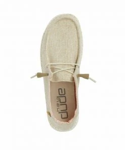 Hey Dude Shoes Hey Dude Wendy Chambray White Nut Women's Lightweight Shoes Slip On Casual