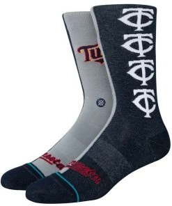 2022 Minnesota Twins TC Stance MLB Split Crew Baseball Socks Large Men's 9-13